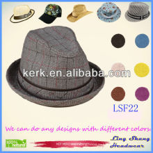 2013 новейшие моды удобные дешевые ткани Fedora Hat мальчиков fedora шляпы моды vintage fedora шляпы рокер шляпы fedora, LSF22